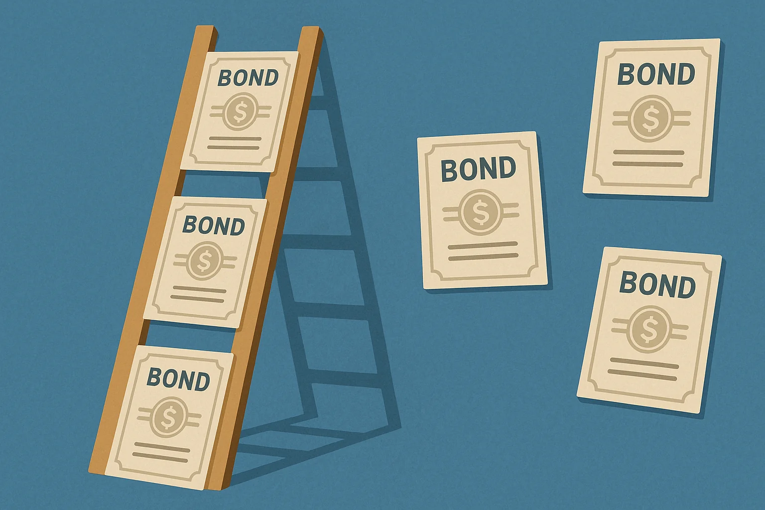 Illustration of a bond ladder with Treasuries maturing at staggered dates