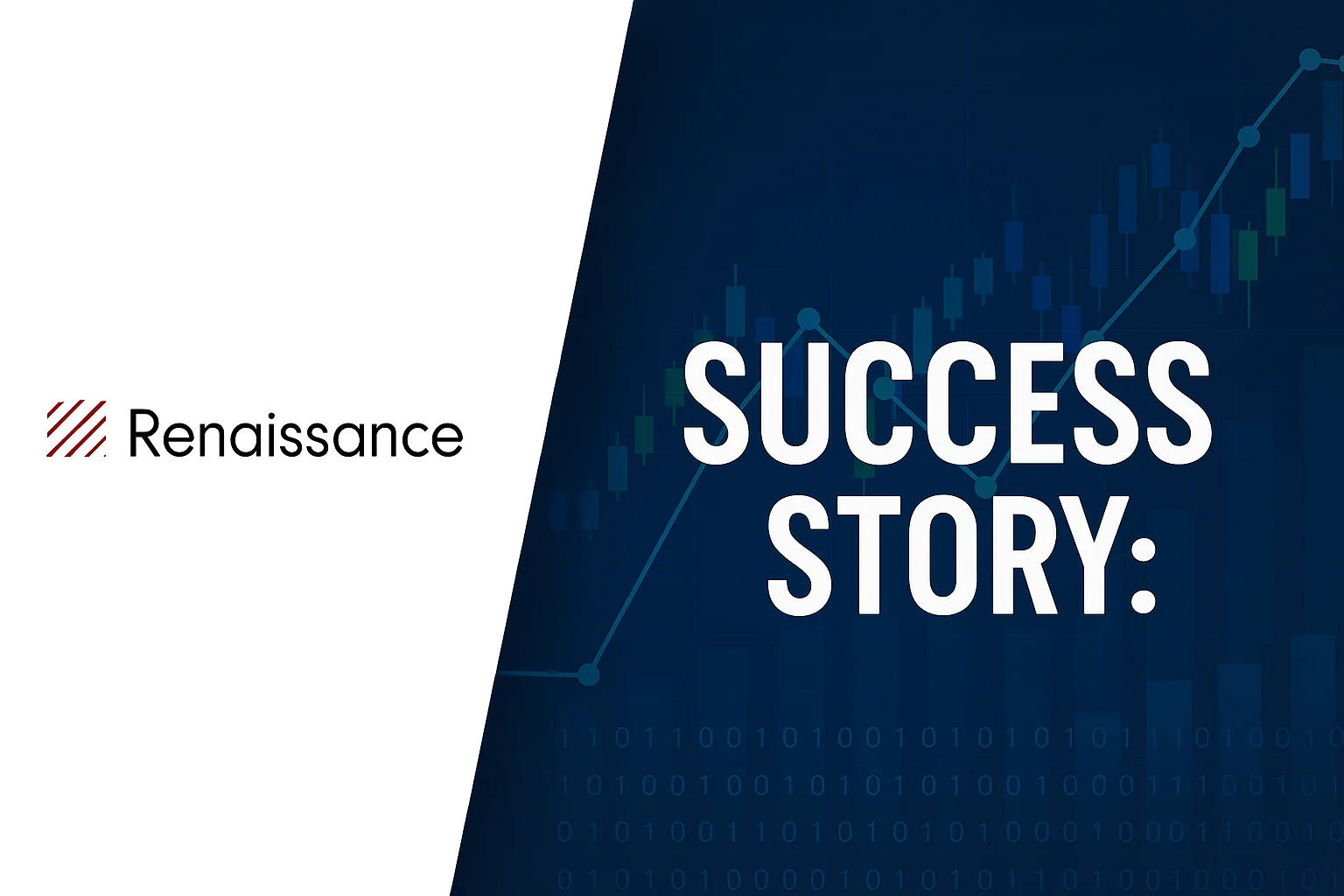 Renaissance case-study illustration with a stylized rising chart