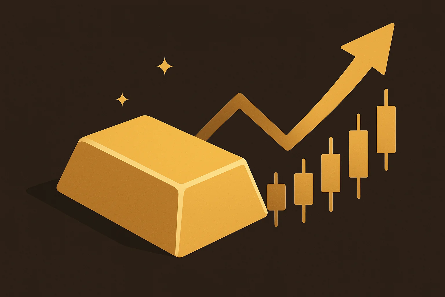Illustration of a stock chart with a trend and price levels